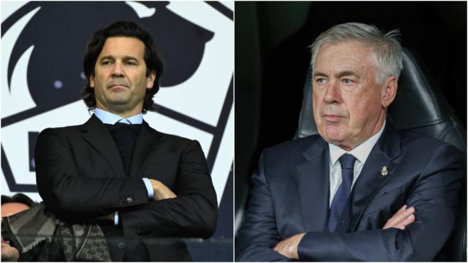 Santiago Solari (izquierda) y Carlo Ancelotti (derecha) (Fuente: Cordon Press)