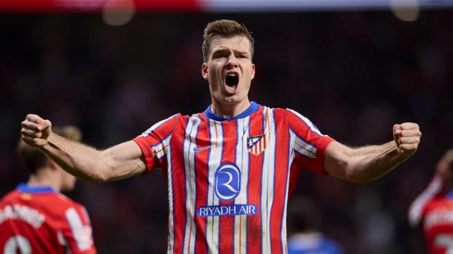 Sorloth celebra un gol con el Atlético de Madrid (Cordon Press)