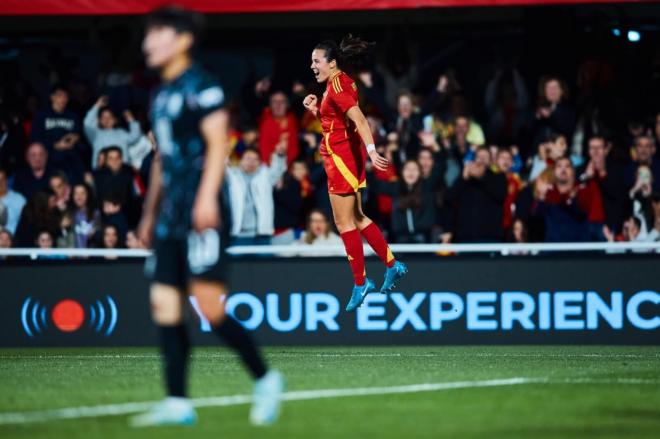 Amaiur celebra un gol en el España-Corea del Sur (Foto: SeFutbol).