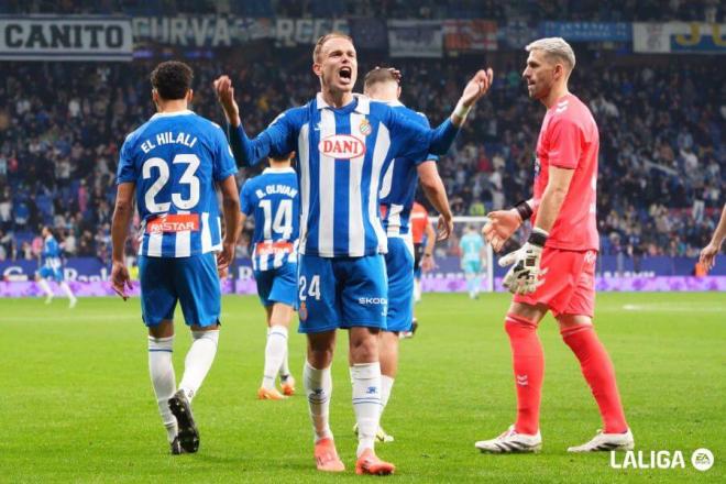 Irvin Cardona celebra su gol ante el Celta (Foto: LaLiga).