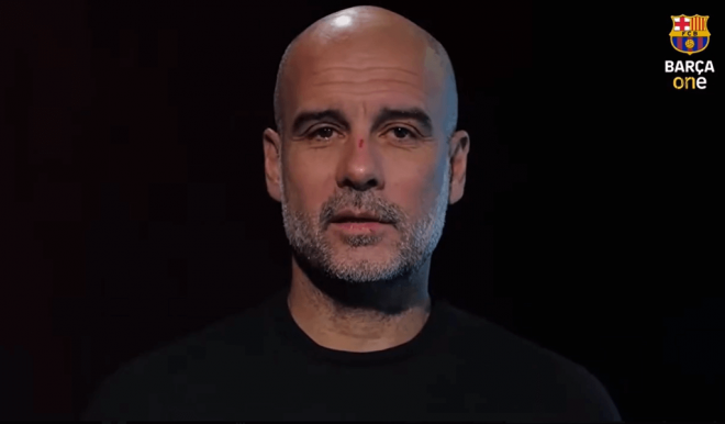 Pep Guardiola, en el homenaje a los 125 años del Barça (Foto: FCB).