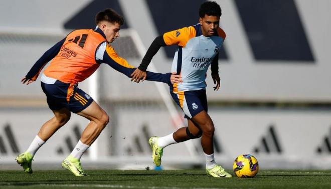 Rodrygo entrenando con el Real Madrid (Redes Sociales)