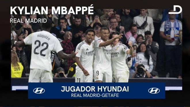 Kylian Mbappé, jugador Hyundai del Real Madrid - Getafe