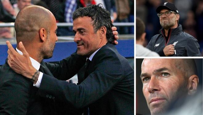 La lista de entrenadores de élite si Pep Guardiola y Luis Enrique acaban cesados: Zidane y Klopp, entre los favoritos.