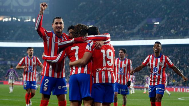 El Atlético de Madrid celebra un gol contra el Valladolid ('X' @atleti)