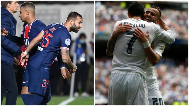 Jesé Rodríguez con Kylian Mbappé a la izquierda y Cristiano Ronaldo a la derecha (Fotos: Cordon Press)