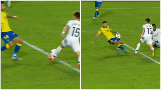 Penalti señalado en el Las Palmas - Real Madrid (captura Movistar +)