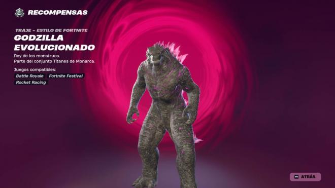 La skin de Godzilla en Fortnite