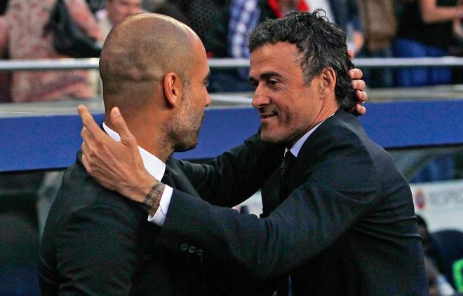 Pep Guardiola y Luis Enrique se enfrentan en un Barcelona - Manchester City (Foto: CordonPress).