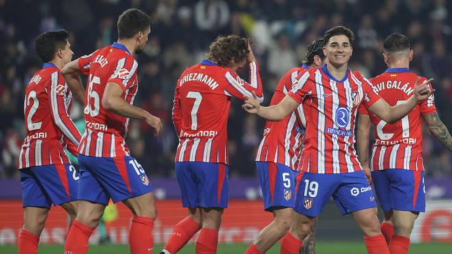 Julián Álvarez celebra un gol con el Atlético de Madrid (Cordon Press)