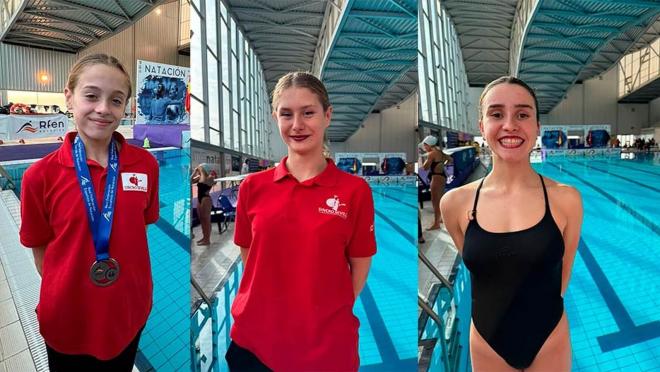 Leire Soria, Polina Blagodarnaya y Daniela Velázquez, del Sincro Sevilla.