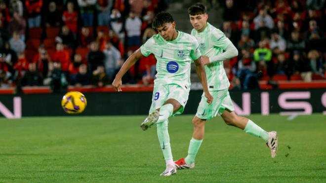 Lamine Yamal, en el Estadio de Son Moix ante el Mallorca (Foto: EFE)