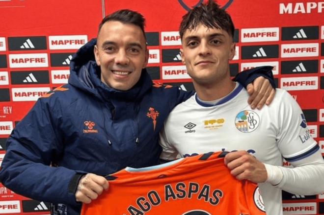 Iago Aspas con Jesús Ares en El Helmántico (Foto: Instagram).