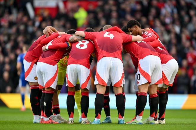 La piña del Manchester United antes del duelo ante el Everton (Foto: Cordon Press).