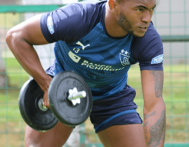 Pedro Perlaza, durante un entrenamiento (Foto: Instagram).