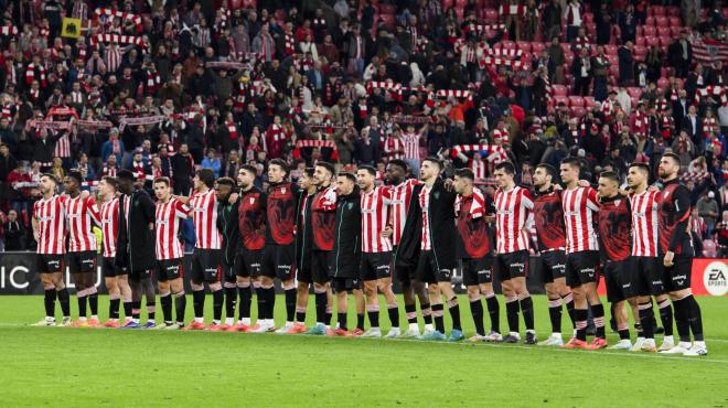 Celebración de la victoria ante el Real Madrid en San Mamés (Foto: Athletic Club).