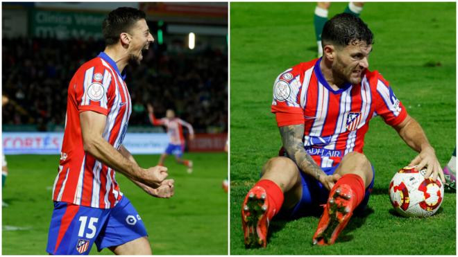 Clement Lenglet y Javi Galán, en el Cacereño - Atlético de Madrid (Fotos: EFE)