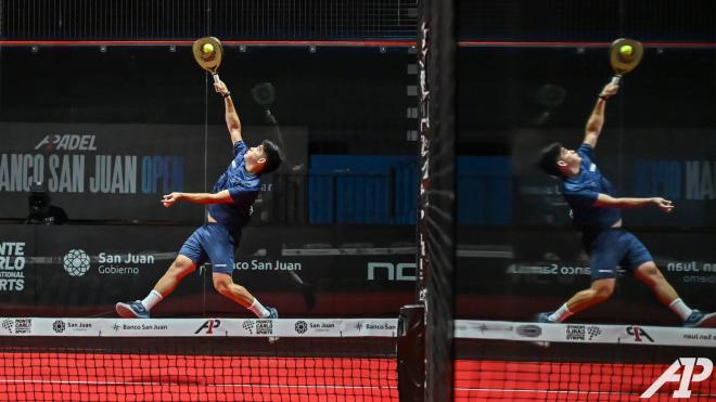 Sánchez durante los octavos de final del San Juan Open del A1 Padel (foto: A1 Padel Twitter).