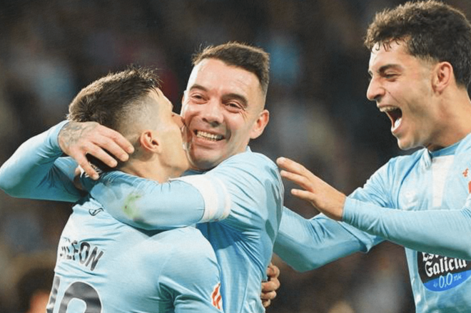 Iago Aspas celebra su gol ante el Mallorca (Foto: RC Celta).