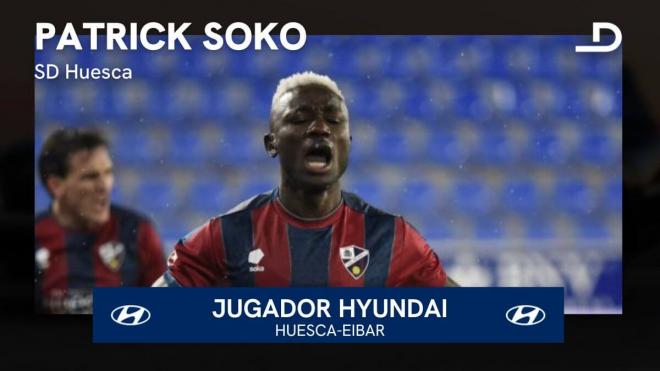 Patrick Soko, Jugador Hyundai del Huesca-Eibar (Foto: LALIGA).