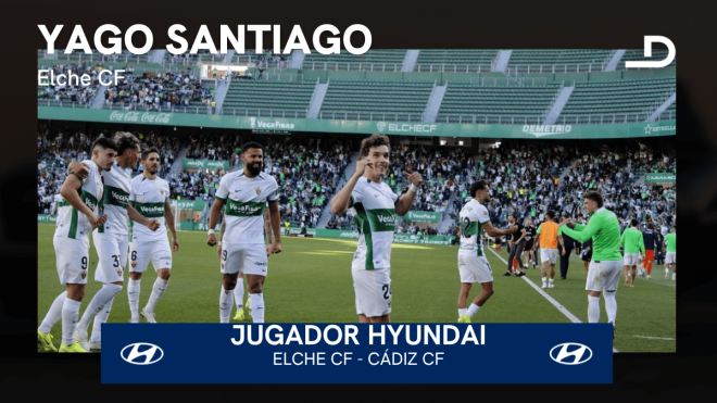 Yago Santiago, Jugador Hyundai del Elche - Cádiz.