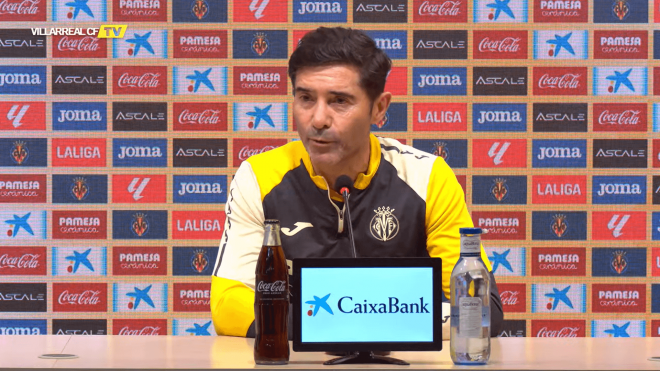 Marcelino García Toral, en rueda de prensa con el Villarreal.