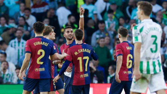 Ferran Torres celebrando su gol frente al Real Betis (Fuente: EFE)