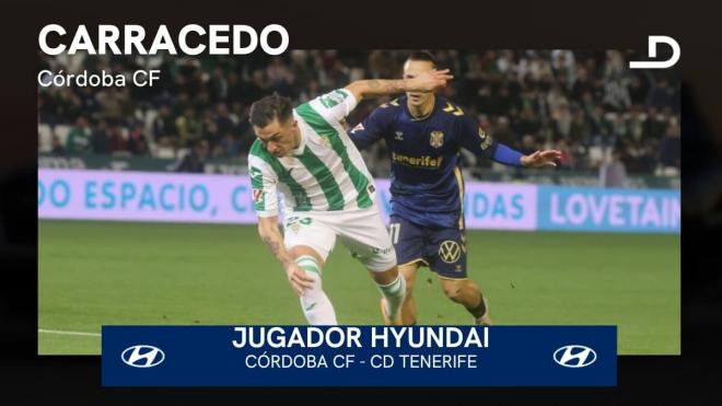 Cristian Carracedo, Jugador Hyundai del Córdoba CF - Tenerife.