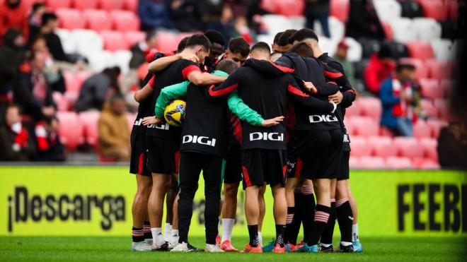 Piña previa a jugar ante el Villarreal en San Mamés (Foto: Athletic Club).