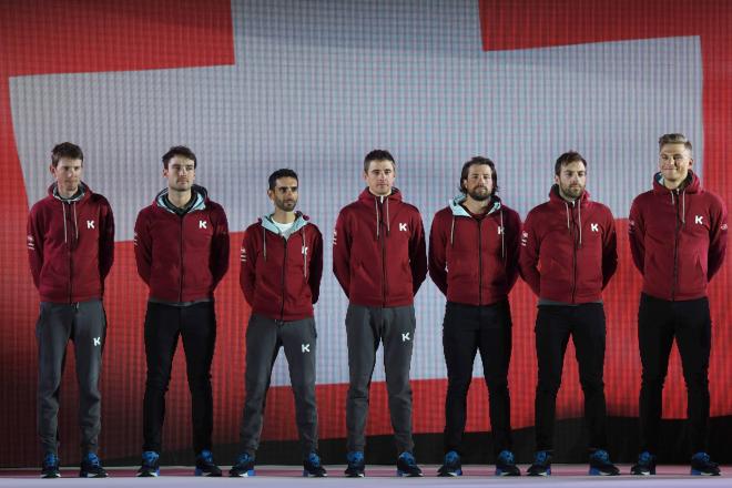 Ilnur Zakarin y Marcel Kittel, en una presentación con el Katusha (Foto: Cordon Press).