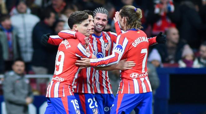 El Atlético de Madrid celebra un gol (Cordon Press)