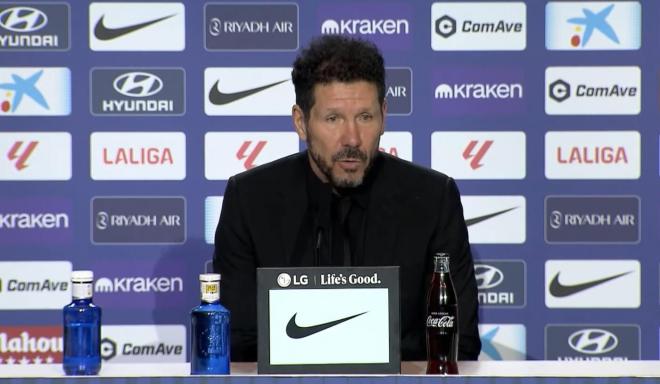 Diego Simeone, durante la rueda de prensa del Atlético-Sevilla (captura:LALIGA).