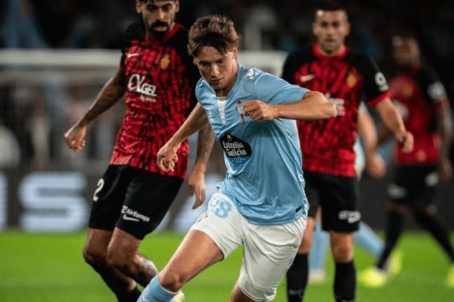 Fer López en su estreno en Liga ante el RCD Mallorca (Foto: Instagram).