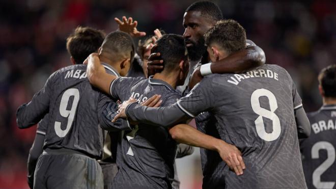 El Real Madrid celebrando un gol ante el Girona (Cordon Press)