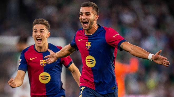 Ferrán Torres celebrando su gol contra el Betis (Cordon Press)