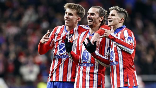 Griezmann, Pablo Barrios y Simeone imitan a Julián Álvarez (Atleti)