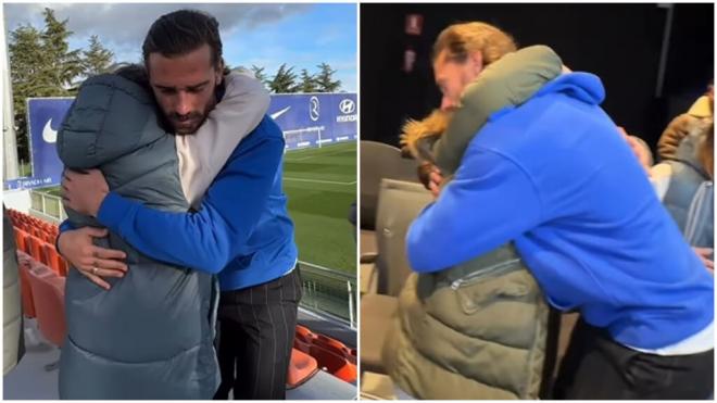 Griezmann abraza a los aficionados (Instagram Atleti y Atleti Fundación)