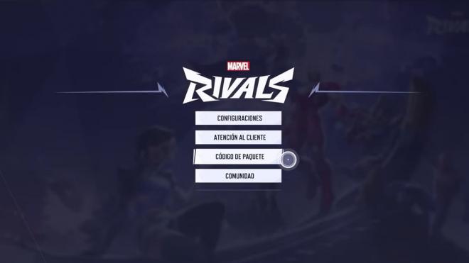 El menú de canjeo de código de Marvel Rivals es sencillo de encontrar en el menú principal.