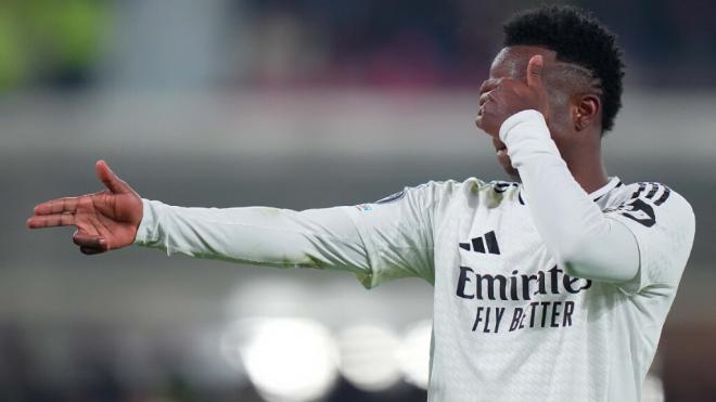 Vinicius celebrando el gol ante la Atalanta (Europa Press)