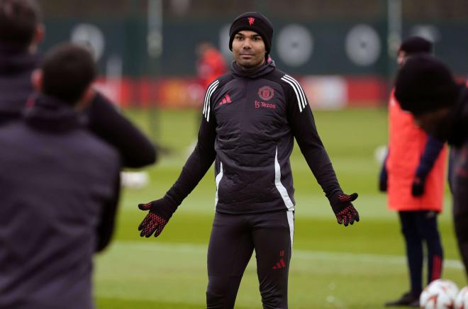 Carlos Henrique Casemiro, en un entrenamiento del Manchester United (Foto: Cordon Press).