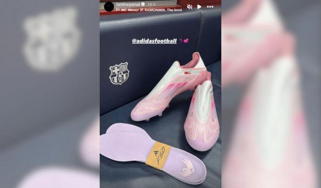 Las nuevas botas de Lamine Yamal (Captura de Instagram)