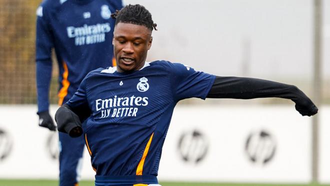 Eduardo Camavinga en el entrenamiento del Real Madrid (Fuente: Real Madrid)