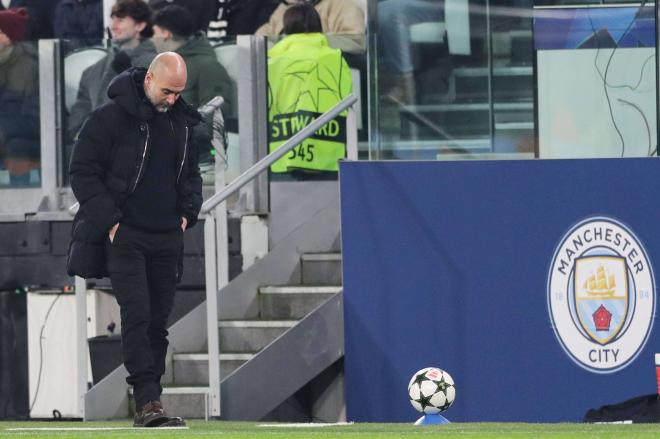 Pep Guardiola se lamenta durante el Juventus-Manchester City (Foto: Cordon Press).