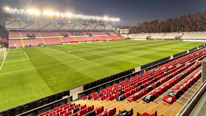 El Estadio de Vallecas, preparado para recibir al Real Madrid (Foto: RM)