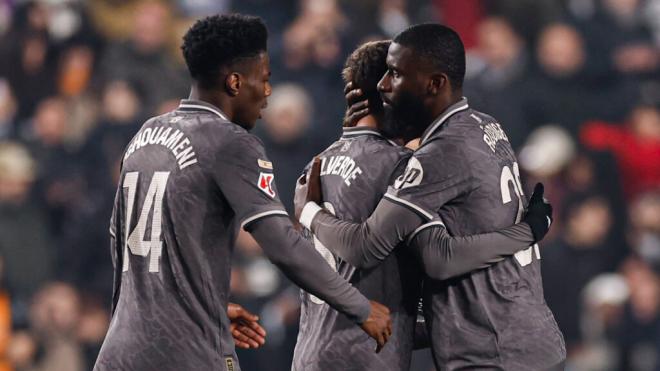 El Real Madrid celebra el gol de Fede Valverde ('X' Real Madrid)