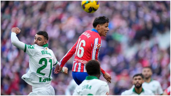 Nahuel Molina durante el partido frente al Getafe. (Fuente: Europa Press)