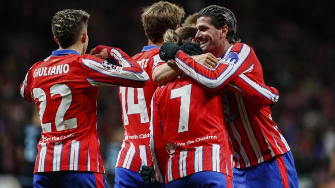 Los jugadores del Atlético de Madrid celebrando un gol en Champions (Foto: Europa Press)