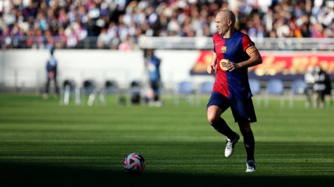 Andrés Iniesta en el Clásico de Leyendas (Foto: EFE)