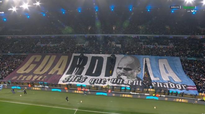 Tifo citizen para Guardiola. (Foto: Movistar Plus)