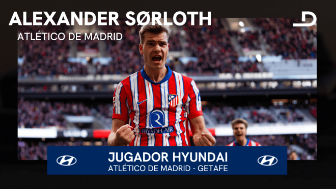 Alexander Sørloth, jugador hyundai del Atlético de Madrid - Getafe.